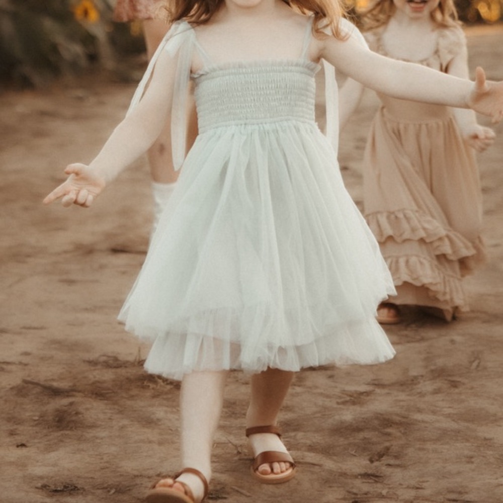 Indie Blue Tulle Toddler Dress - 4t